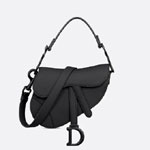 Dior Mini Saddle Bag with Strap Black Ultramatte Calfskin M0456SLLO M989