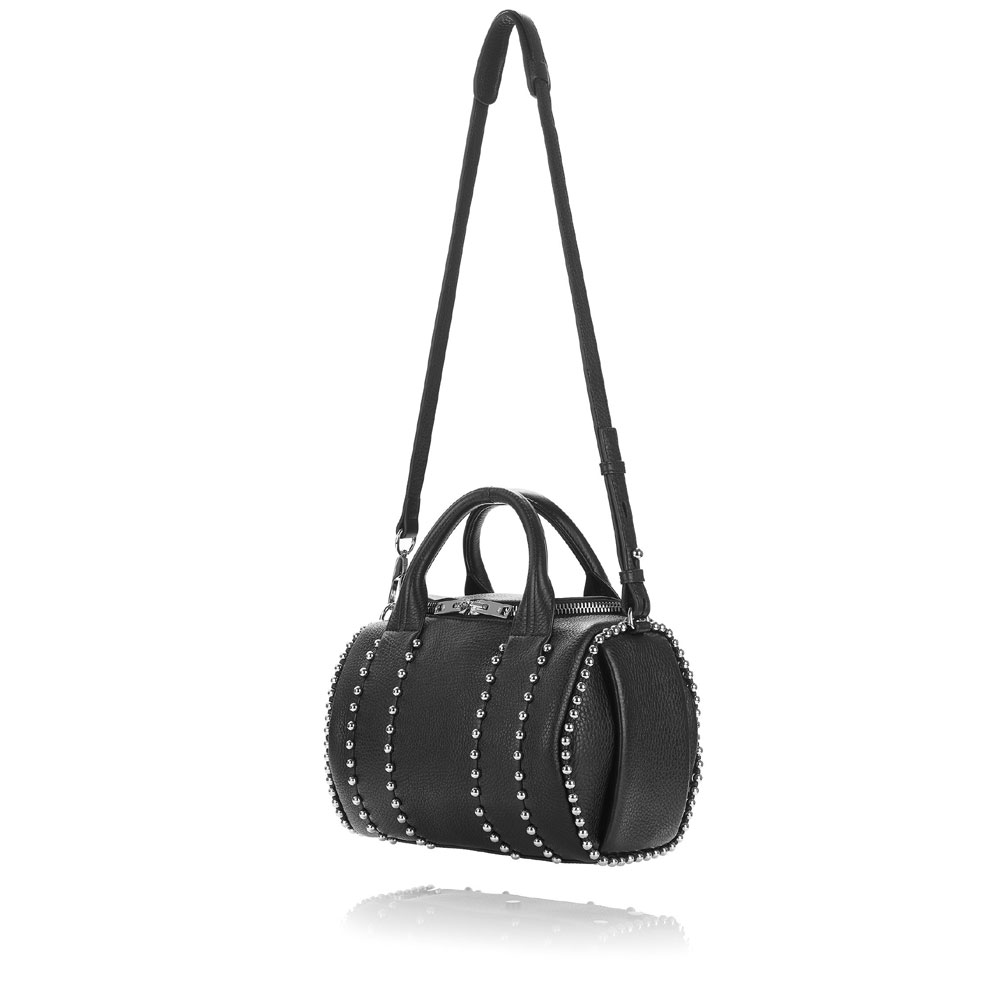 Alexander Wang ball stud rockie in matte black with rhodium 2027S0003L - Photo-3