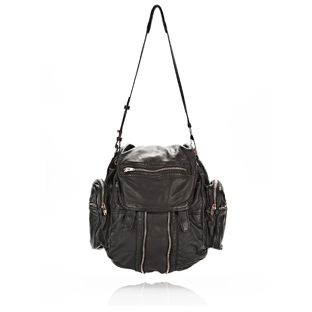 Alexander Wang marti backpack in washed black with rose gold 204082 - Photo-2