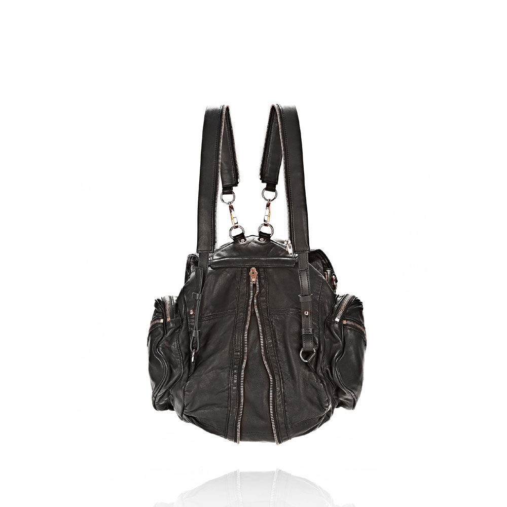 Alexander Wang marti backpack in washed black with rose gold 204082 - Photo-3