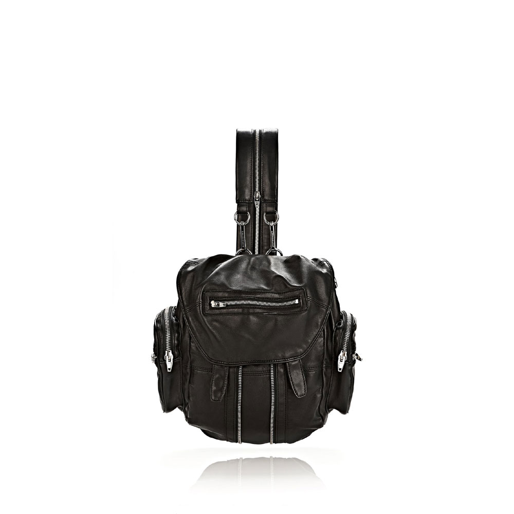 Alexander Wang mini marti backpack in washed black with rhodium 204133