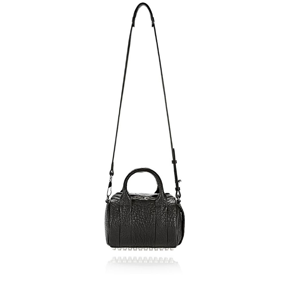 Alexander Wang mini rockie in pebbled black with rhodium 2099S0026L - Photo-3