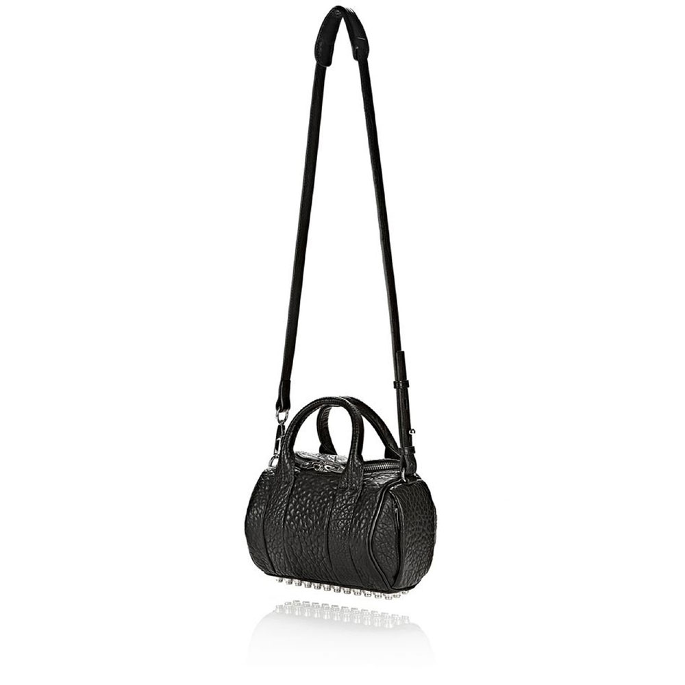 Alexander Wang mini rockie in pebbled black with rhodium 2099S0026L - Photo-4