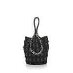 Alexander Wang caged roxy bucket in black with rhodium 2027T0058L