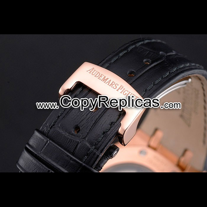 Swiss Audemars Piguet Royal Oak Black Dial Gold Case With Diamonds Black AP5537 - Photo-4