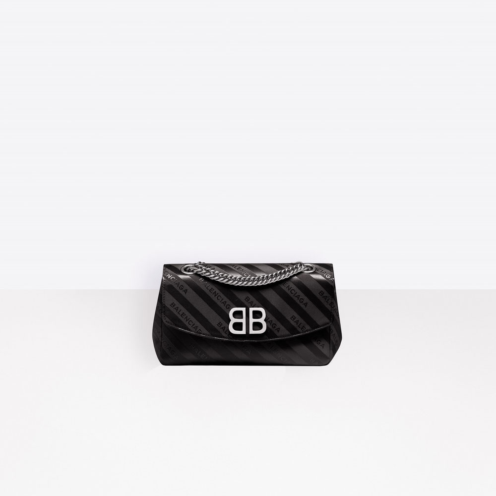 Balenciaga Small jacquard logo bag with chain strap 501681 9GJ1N 1000