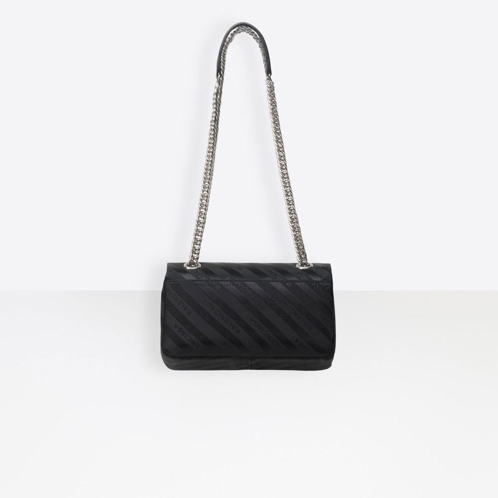 Balenciaga Small jacquard logo bag with chain strap 501681 9GJ1N 1000 - Photo-2