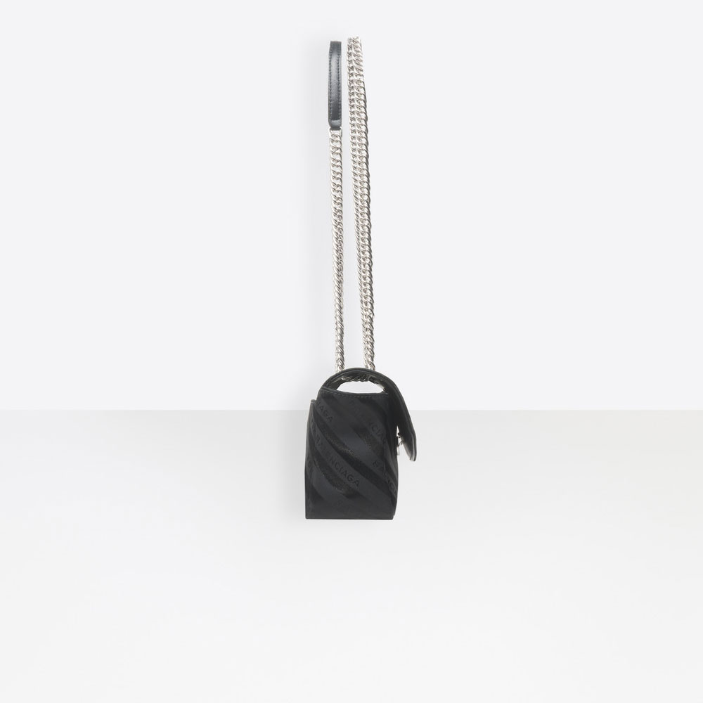 Balenciaga Small jacquard logo bag with chain strap 501681 9GJ1N 1000 - Photo-3
