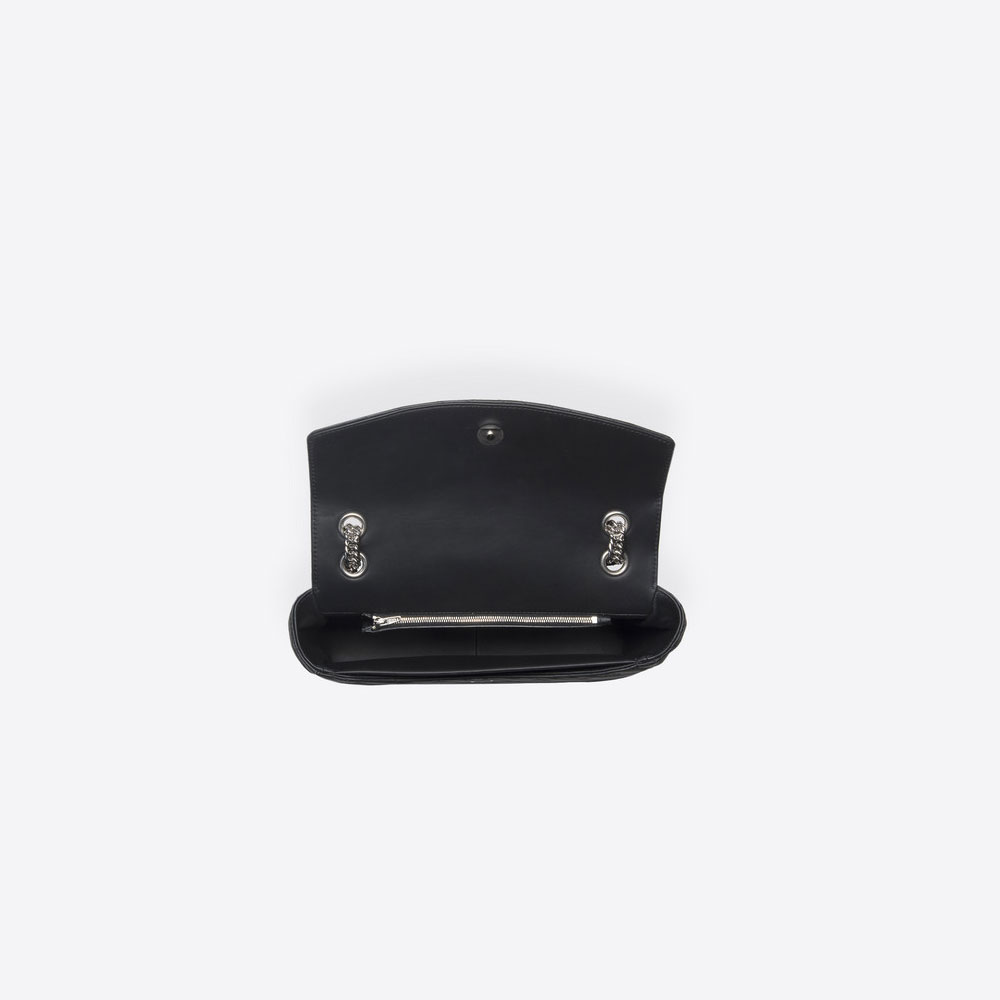 Balenciaga Small jacquard logo bag with chain strap 501681 9GJ1N 1000 - Photo-4