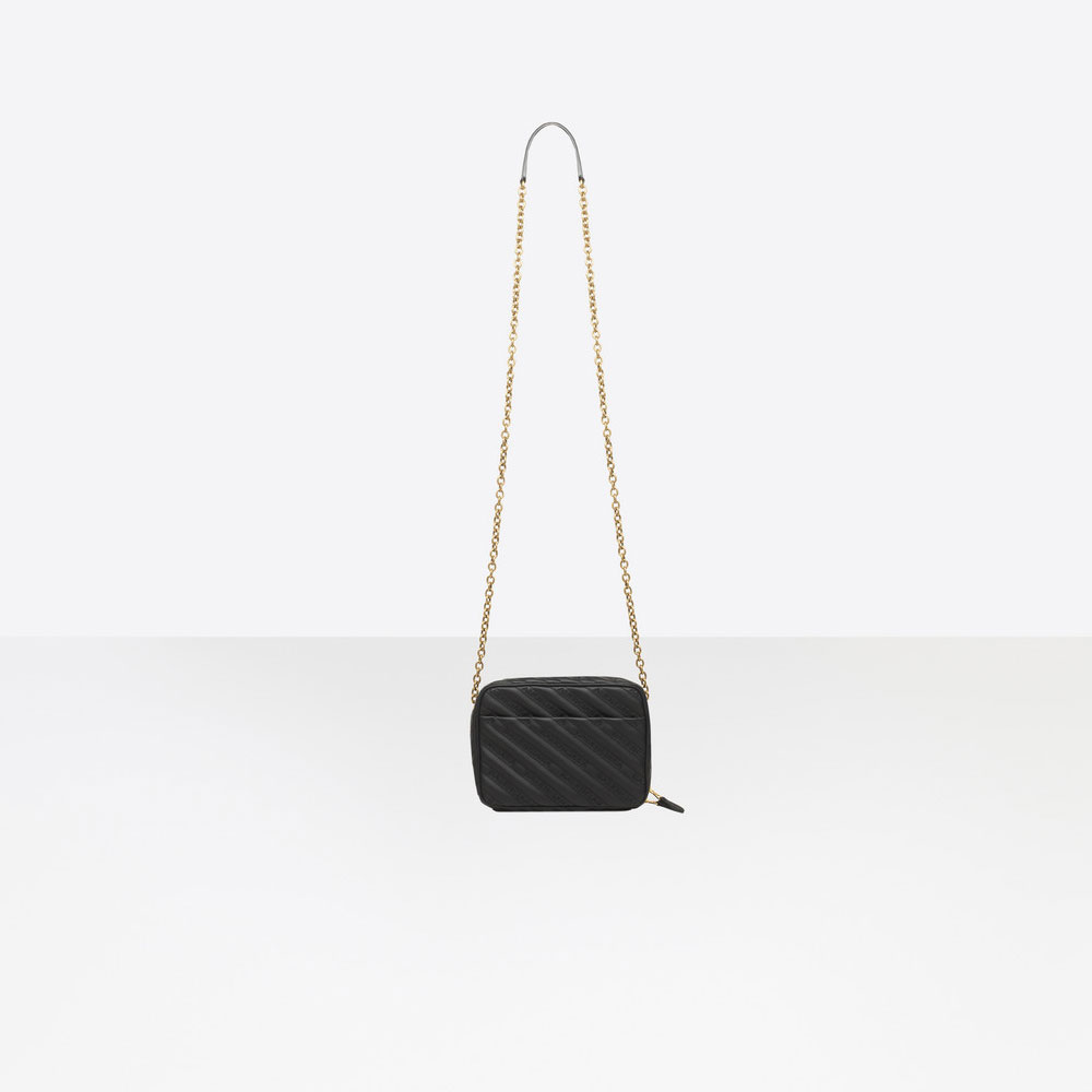 Balenciaga Small embossed matelasse bag with chain 502026 0HIA4 1000 - Photo-2