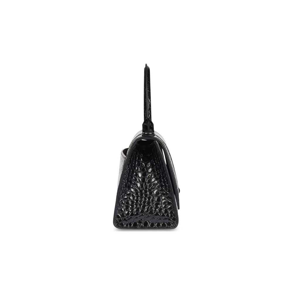 Balenciaga Hourglass Small Bag Crocodile Black 593546 1LR67 1000 - Photo-2