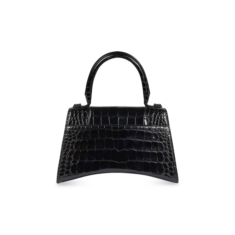Balenciaga Hourglass Small Bag Crocodile Black 593546 1LR67 1000 - Photo-3