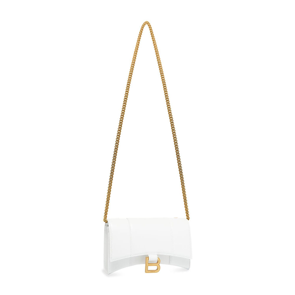 Balenciaga Hourglass Wallet On Chain Box in White 656050 1QJ4M 9000 - Photo-2
