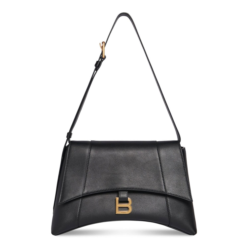 Balenciaga Downtown Medium Shoulder Bag in Black 671354 29S1M 1000