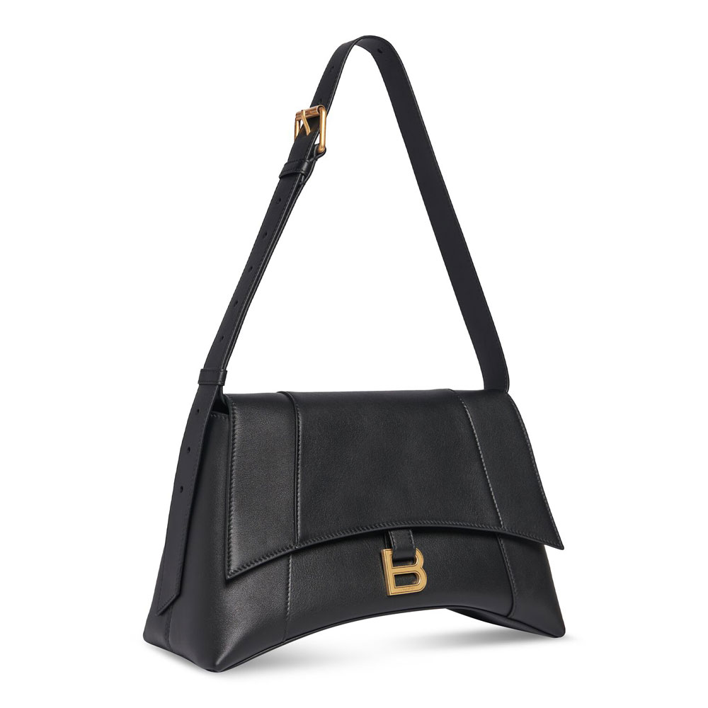 Balenciaga Downtown Medium Shoulder Bag in Black 671354 29S1M 1000 - Photo-2