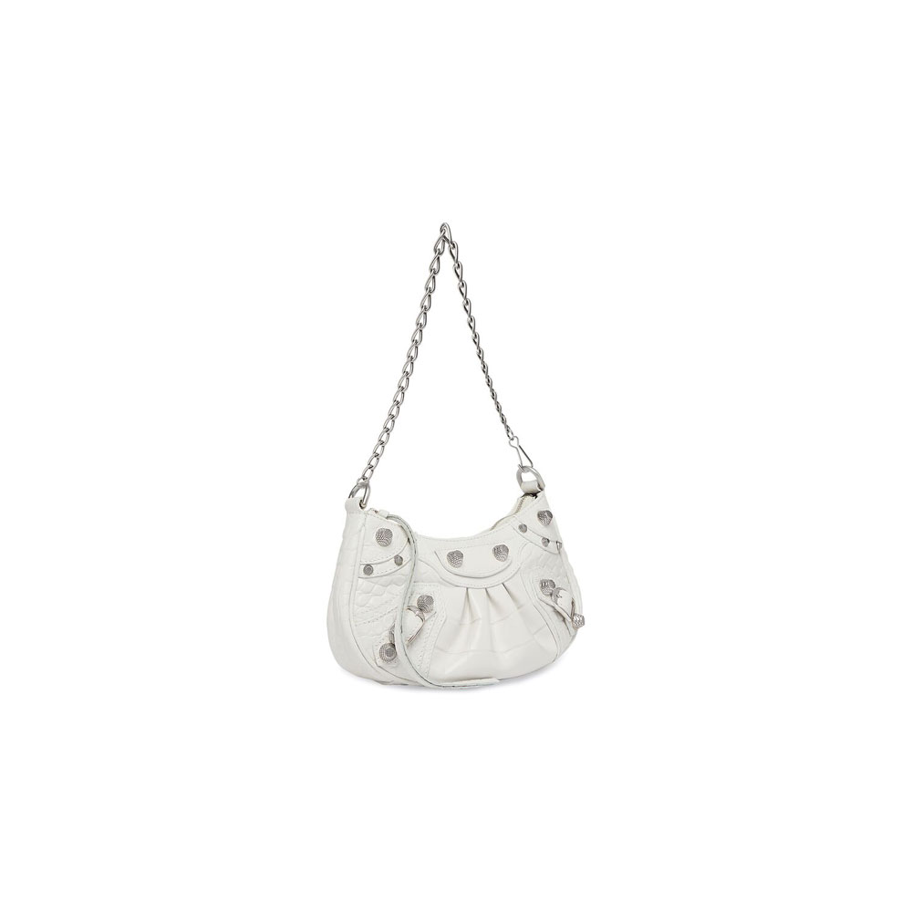 Balenciaga Le Cagole Mini Bag With Chain Crocodile 695814 23EBY 9016 - Photo-2