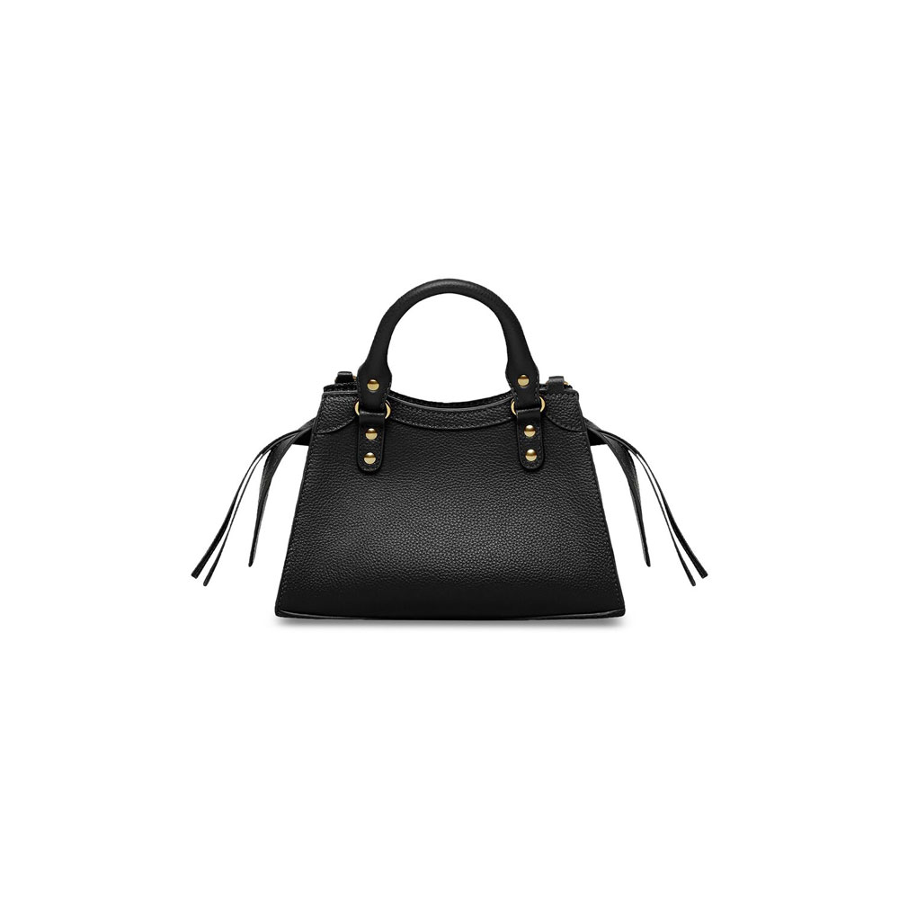Balenciaga Neo Classic Mini Bag in Black white 698067 15Y41 1000 - Photo-3