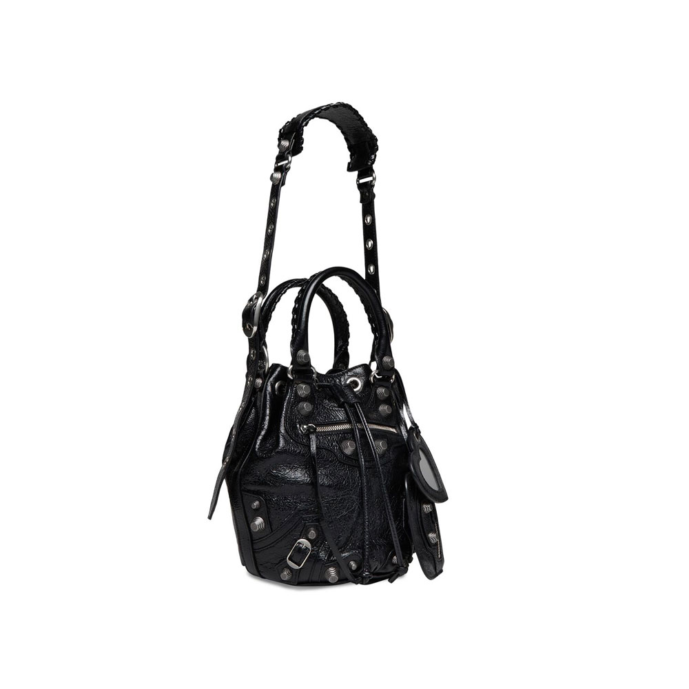 Balenciaga Le Cagole Small Bucket Bag in Black 702432 1VG9Y 1000 - Photo-2