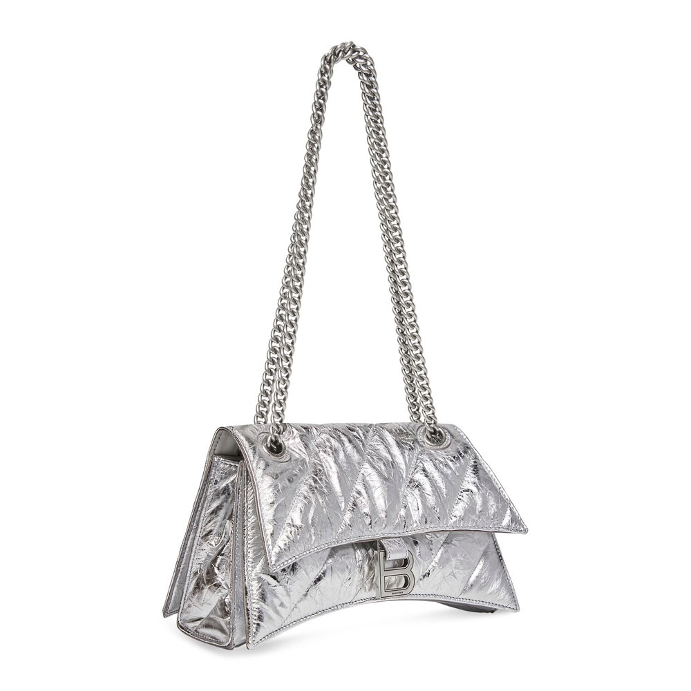 Balenciaga Crush Small Chain Bag Metallized Silver 716351 210IW 8110 - Photo-2