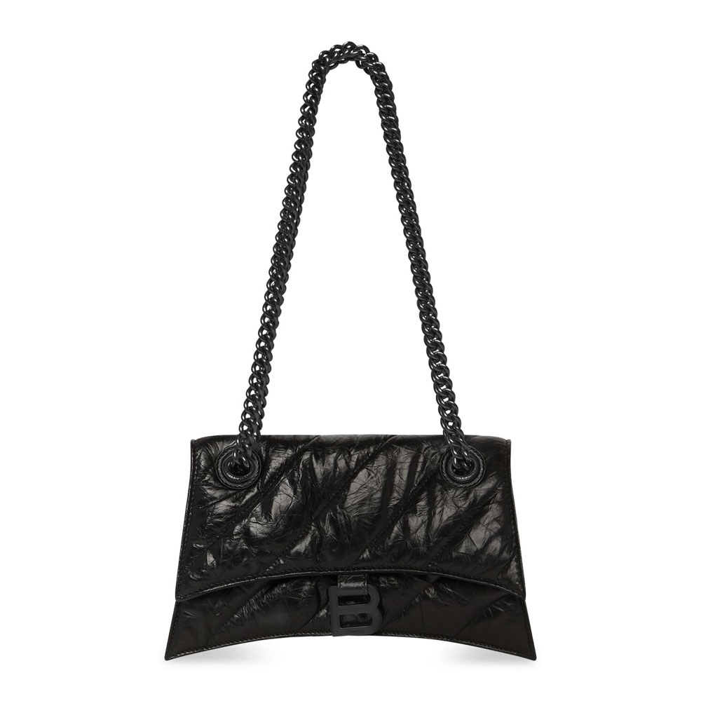 Balenciaga Crush Small Chain Bag Quilted in Black 716351 210IY 1000