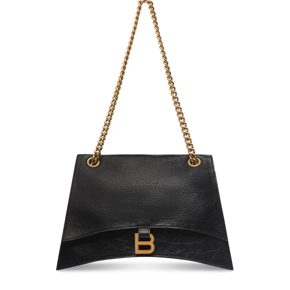 Balenciaga Crush Medium Chain Bag in Black 716393 210IT 1000