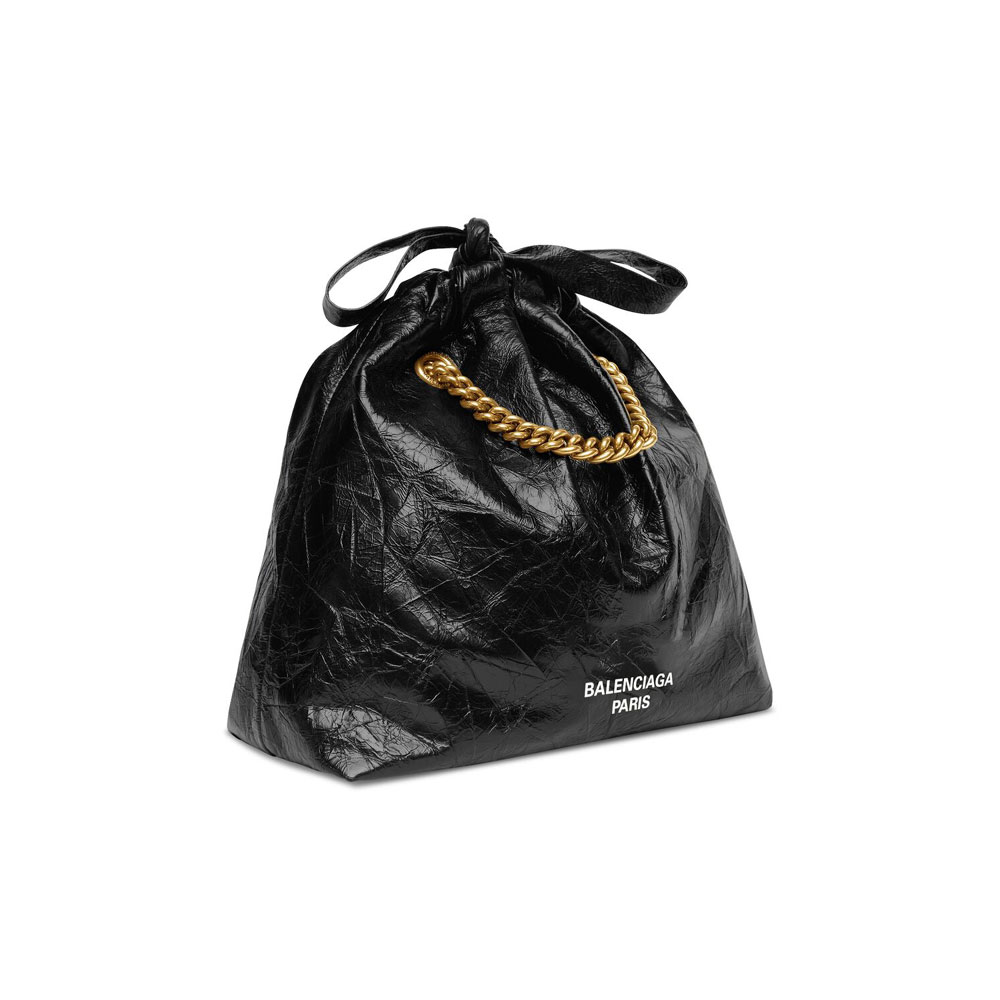Balenciaga Crush Small Tote Bag in Black 742942 210IT 1000 - Photo-2