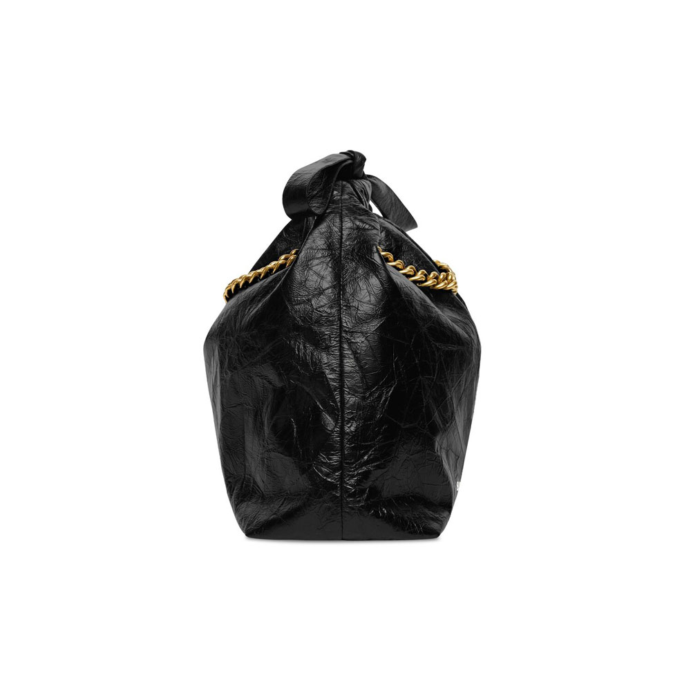 Balenciaga Crush Small Tote Bag in Black 742942 210IT 1000 - Photo-3
