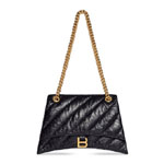 Balenciaga Crush Medium Chain Bag Quilted in Black 716393 210J1 1000