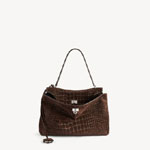 Balenciaga Rodeo Handbag Medium in Dark Brown 789772 2ABFA 2411