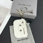Balenciaga Le Cagole Zip Pouch Keychain Charms White 795657 2AA8D 9104