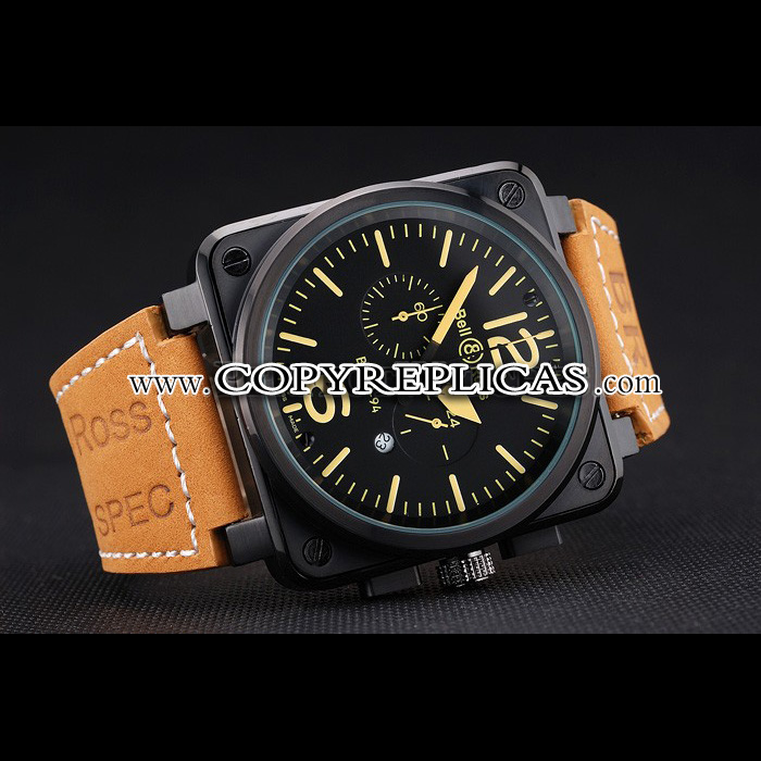 Bell Ross BR 03-94 Black Dial Black Case Brown Leather Strap BR5598 - Photo-3