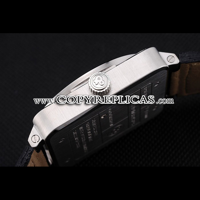 Bell Ross BR 01-92 Black Dial Silver Case Black Leather Strap BR5608 - Photo-4