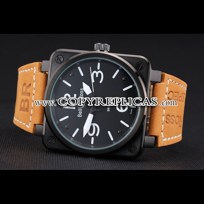 Bell Ross BR 01-94 Black Dial Black Case Brown Leather Strap BR5610 - Photo-2