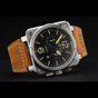 Bell Ross BR 03-94 Black Dial Silver Case Brown Leather Strap BR5576 - thumb-3