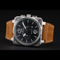 Bell Ross BR 03-94 Black Dial Silver Case Brown Leather Strap BR5597 - thumb-2