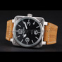 Bell Ross BR 01-94 Black Dial Silver Case Brown Leather Strap BR5609 - thumb-2