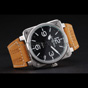 Bell Ross BR 01-94 Black Dial Silver Case Brown Leather Strap BR5609 - thumb-3