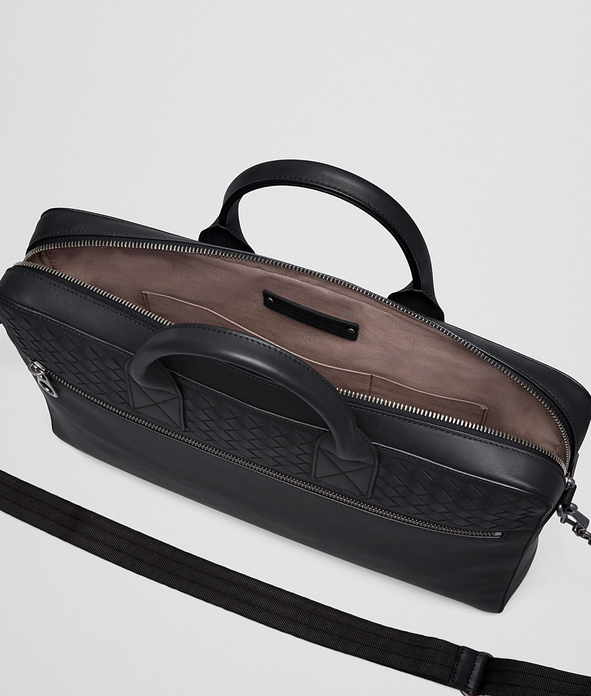 Bottega Veneta briefcase in nero calf leather intrecciato details 45324955NN - Photo-3