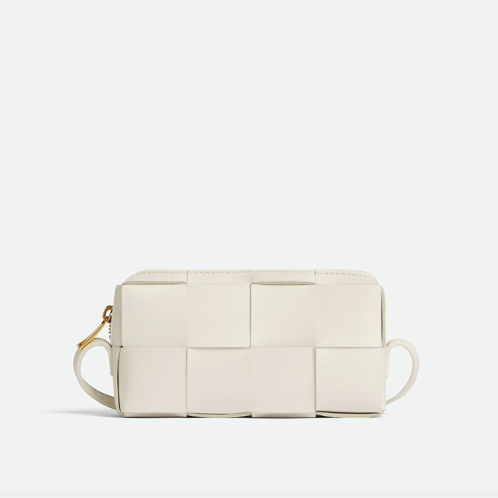 Bottega Veneta Mini Cassette Crossbody Bag White 755031 VCQC 49009