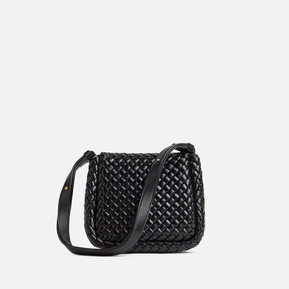 Bottega Veneta Mini Cobble Shoulder Bag in Black 762711 V01D 18425 - Photo-3