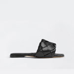Bottega Veneta Lido Flat Sandal in Black 608853 VBSS 01000