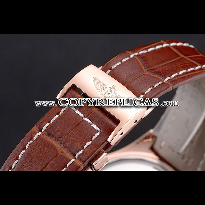 Breitling For Bentley Mulliner Tourbillon White Dial Rose Gold Case Brown Leather Strap BL5636 - Photo-4