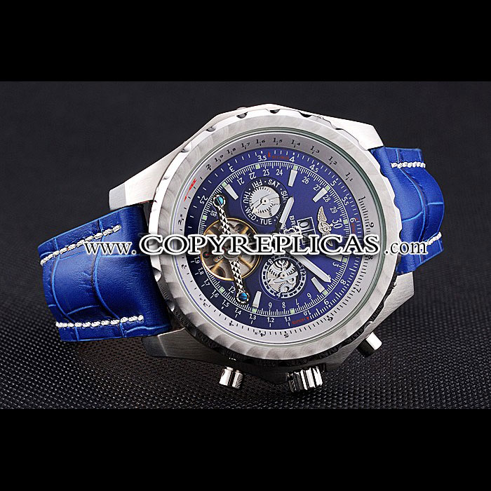 Breitling Bentley Mulliner Tourbillon Blue Dial Stainless Steel Case Blue Leather Strap BL5642 - Photo-2