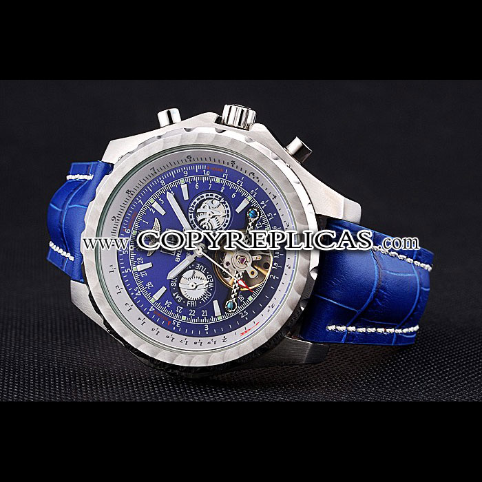 Breitling Bentley Mulliner Tourbillon Blue Dial Stainless Steel Case Blue Leather Strap BL5642 - Photo-3