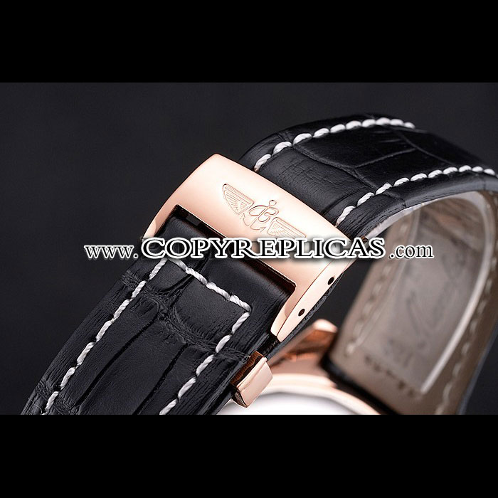 Breitling For Bentley Mulliner Tourbillon Black Dial Rose Gold Case Black Leather Strap BL5643 - Photo-4