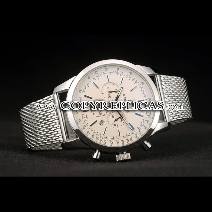 Breitling Transocean Stainless Steel Case Light Yellow Dial BL5645 - Photo-2