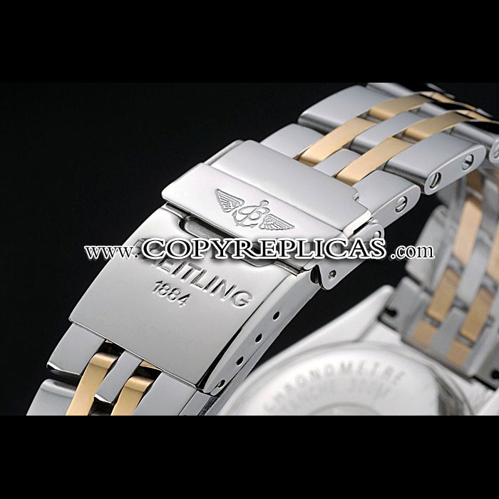 Breitling Chronomat Black Dial Stainless Steel Gold Bracelet BL5648 - Photo-4