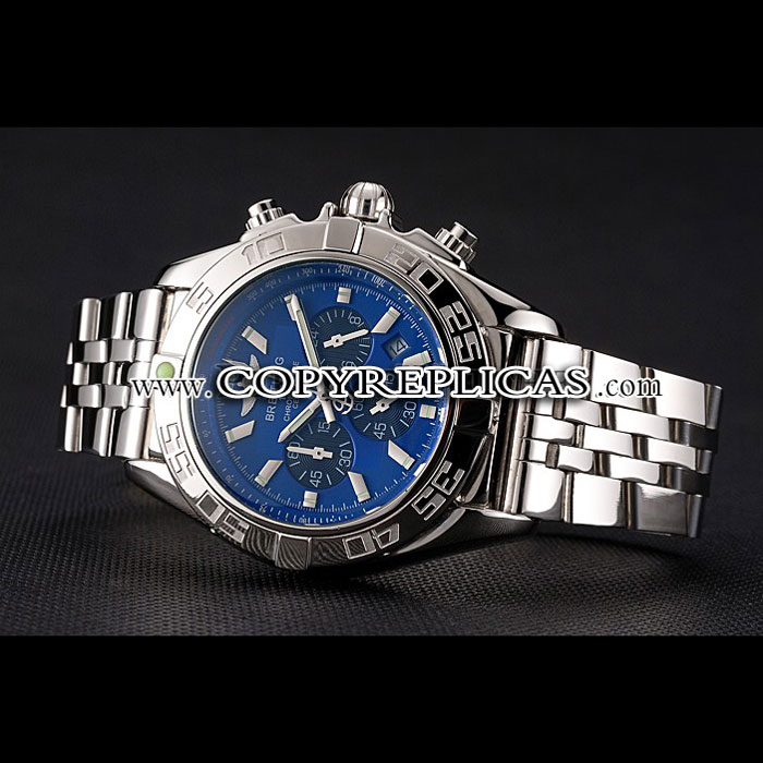 Breitling Chronomat 44 Blue Dial with Black Subdials Stainless Steel Bracelet BL5654 - Photo-3
