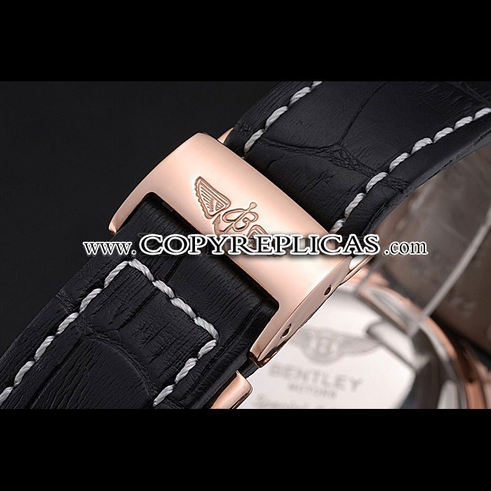 Breitling Bentley Motors Speed Gold Case Black Dial Black Leather Bracelet BL5656 - Photo-4