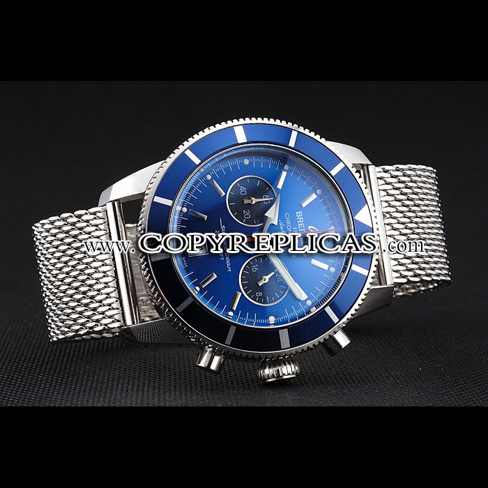 Breitling Superocean Heritage Chronographe 44 Blue Dial Bezel Steel Case Bracelet BL5657 - Photo-2